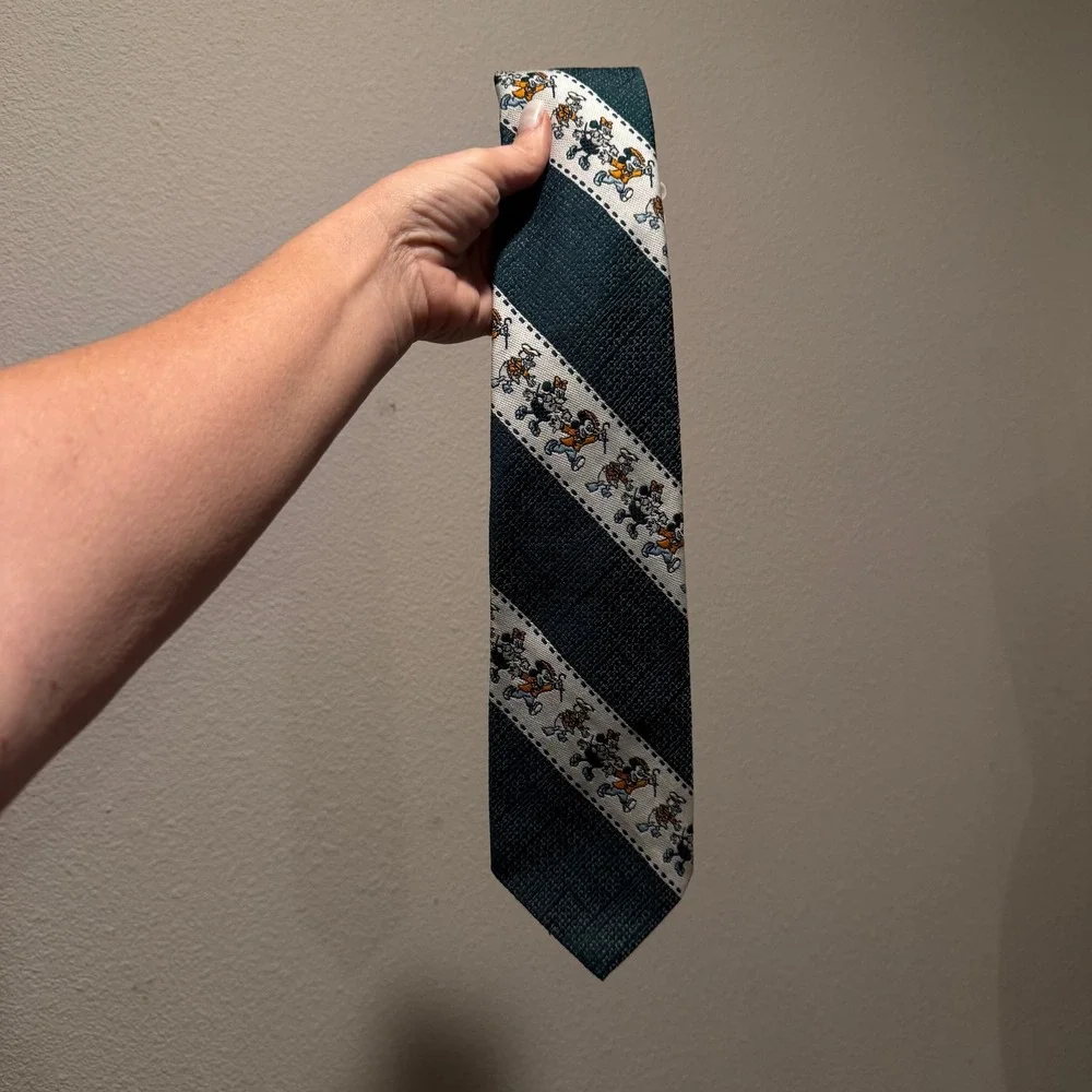 Vintage Mickey Mouse Cervantes Striped Tie Mens Blue‎ Disney Novelty Necktie